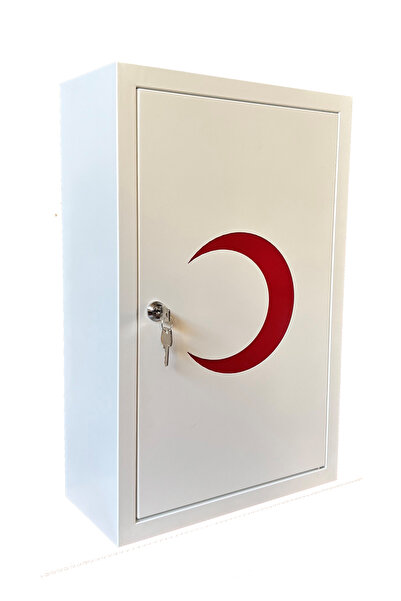 Saatistan Sağlam ve şık kilitli metal ecza dolabı, güvenle saklama çözümleri