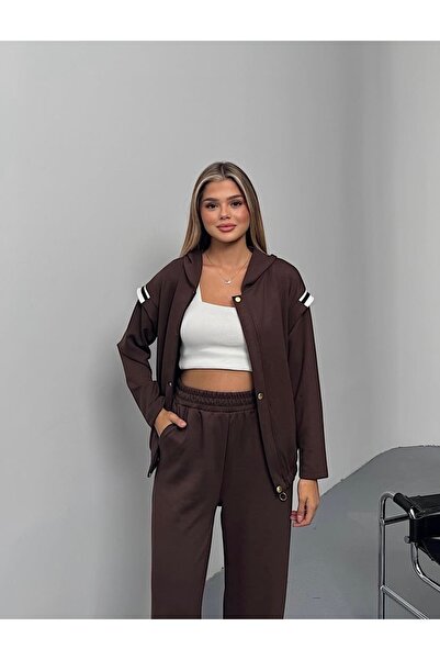 Liya Modal Kumaş Kahverengi Alt Üst takım