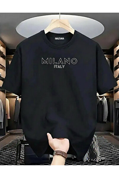 İnazuma Outdoors Unisex Oversized Printed Cotton Crew Neck Short Sleeve Black...