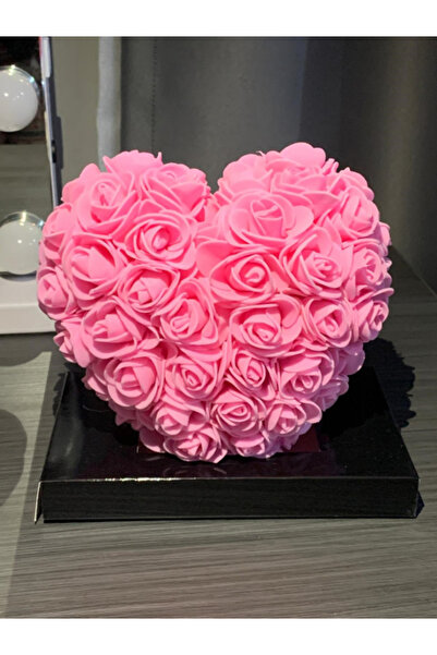 OEM Inima din Trandafiri 15x15cm cu Flori de Spuma, in Cutie Transparenta 15c...