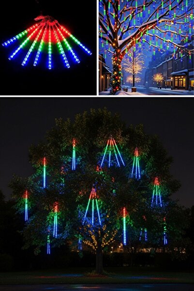 Buffer ® 9'lu Plastik Meteor LED USB RGB Ağaç Işığı – Renk Değiştiren Asmalı ...