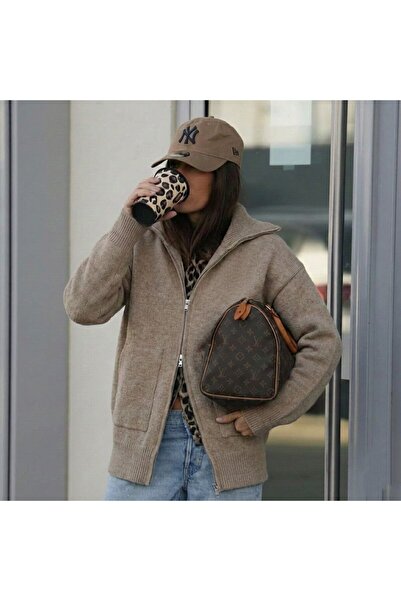 Chamur National Women's oversized knitted cardigan with zipper