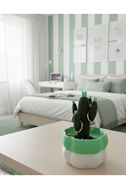 Elana Design Cutie de bijuterii cu design cactus |   Organizator pentru inele...