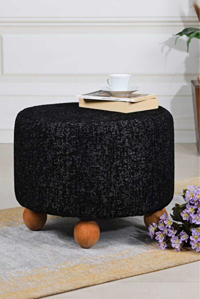 PUFMANYA NEPTÜN XLARGE 45 CM DOĞAL AHŞAP AYAKLI YUVARLAK PUF KOLTUK