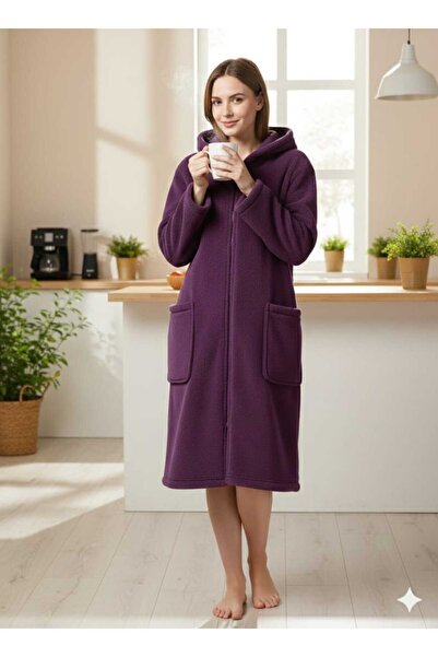 MOONSAND Mor Wellsoft Plush Hooded Unisex Robe Front Zippered Robe