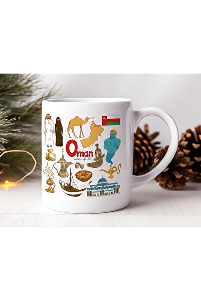 Beramussa Oman Culture and Symbols Illustration Design Mug Cup – Middle Easte...