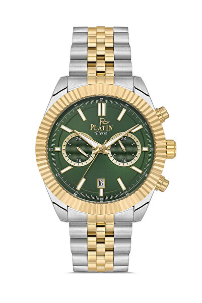 Platin Pierre Pl-1287Ga-D10 Steel Band Functions Active Men's Wristwatch