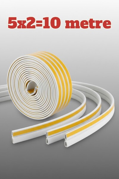Primeaks Kapı & Pencere Sızdırmazlık Fitili 10 Metre (2x5 m) | Kendinden Yapı...