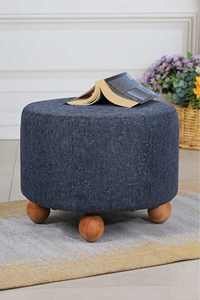 PUFMANYA NEPTÜN XLARGE 45 CM DOĞAL AHŞAP AYAKLI YUVARLAK PUF KOLTUK