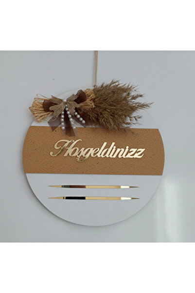 PAŞAOĞLU PLEKSİ Hoşgeldiniz Yazılı Aynalı Pleksi BEYAZ Ahşap Kapı Süsü