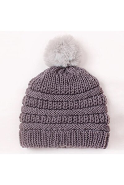 Superbaby Gray crocheted fez hat with tassel for babies