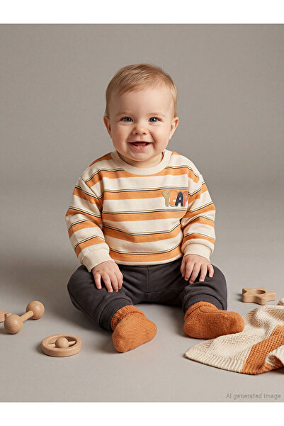 LC Waikiki Екру раирана мъжка блуза и панталони