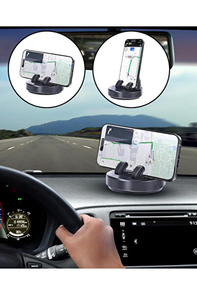 Privo 360° Dönebilen Yapışkanlı Numaratörlü Araç Telefon Tutucu Numaratörlü Torpido Üstü Telefon Standı