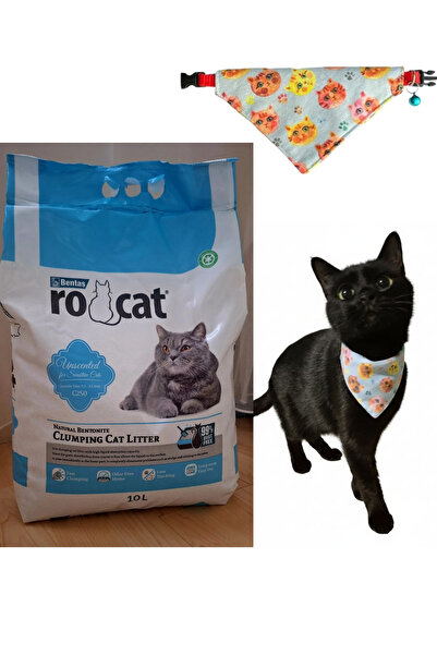 Rocat 10L Kedi Kumu + Fularlı Kedi Tasma (Ayarlanabilir)