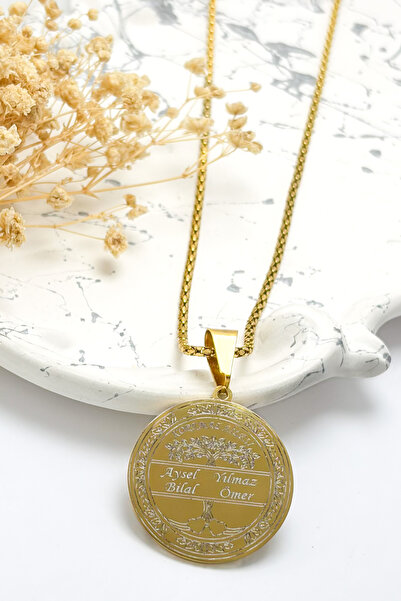 DEARWİSH Personalized Gold Plated Necklace with Names - Custom Design Family ...