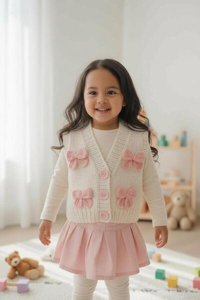 Charme Elegant el örgüsü bebek yelek