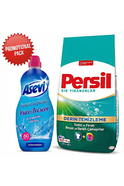 Persil Promotional Set - Deep Clean 9kg Powder and Asevi Intense Fabric Softe...