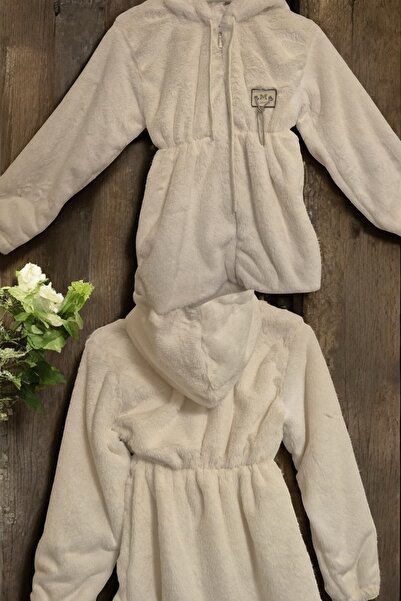 QUB CLUB Girls' Lined Plush Jacket Coat, Size 1, You Can Choose One Size Larger