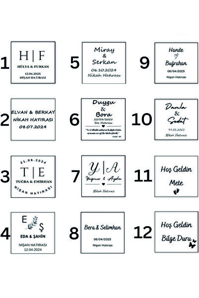 sticker KİŞİYE ÖZEL ŞEFFAF DÜĞÜN-NİKAH-SÖZ-KINA ETİKETİ ŞEFFAF 3X3 CM 50 AD