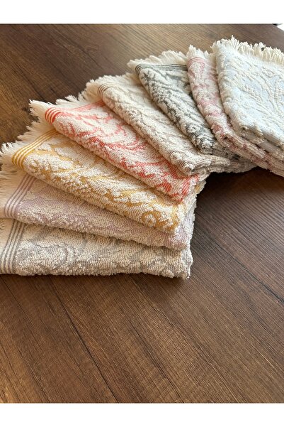 LOOMİKA 8’li Pamuk Mutfak Havlusu Seti – %100 Doğal Türk Pamuğu – Jakarlı Des...