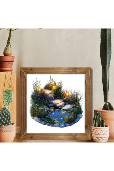 Tuba Decor Square Painting with Wooden Frame