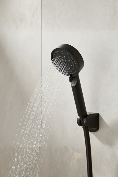 BUMAK 5 Fonksiyonlu Premium Yüksek Basınçlı Mat Siyah Su tasarruflu Ayarlanab...