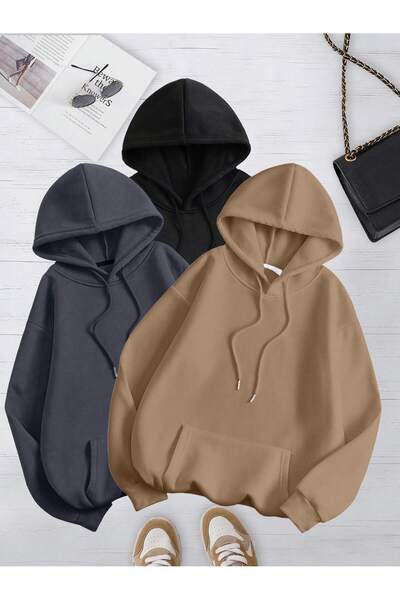 By Layina 3 Threads / Set of 3 Hooded Sweatshirt