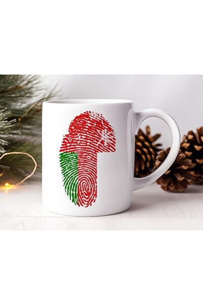 Beramussa Flag Patterned Fingerprint Illustration Design Mug – National Ident...