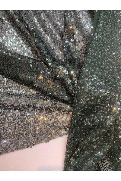 Yiğit Kumaş Khaki Sequin Fabric