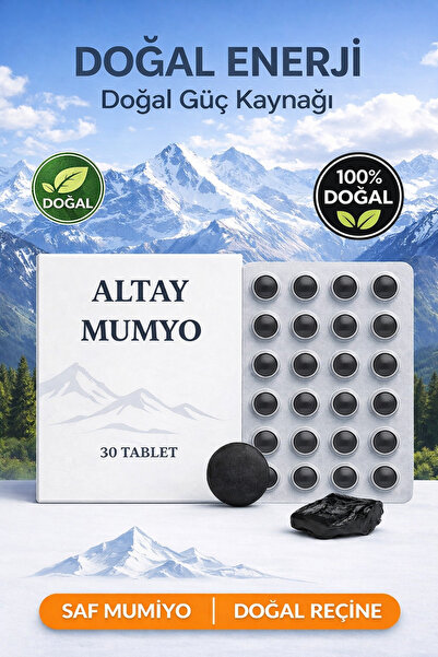 ALTAY MUMYO (Shilajit) | Saf & Doğal İçerik Doğal Mineral Kaynağı 30 Tablet M...