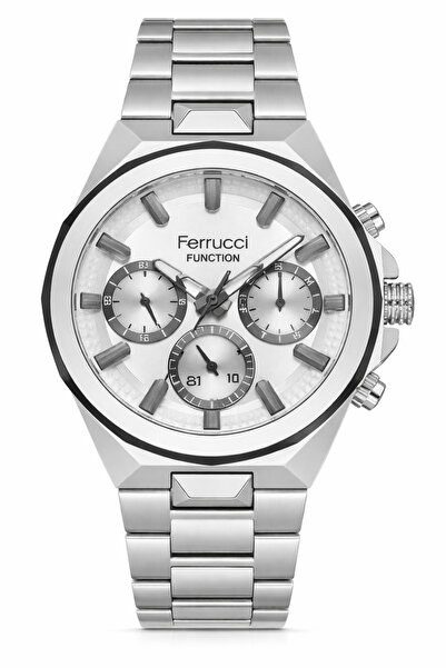 Ferrucci Men's Wristwatch – Silver Color Metal Band, White Dial |   Gift for ...