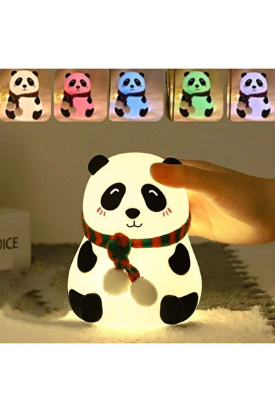 soi home 5 Farklı Renk Modlu Panda Figürlü Pofuduk LED Gece Lambası–Yumuşak D...