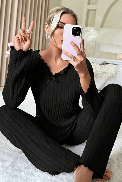 Sofya Passion Set de pijamale cu mânecă lungă pentru femei – Croială conforta...