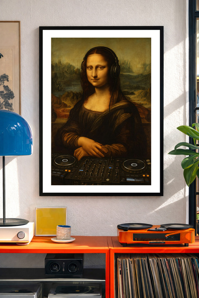 Koi Art Design Μοντέρνος πίνακας ζωγραφικής με μαύρο πλαίσιο, μονοκόμματος, μ...