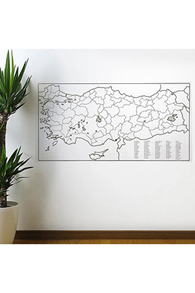 KaF KeF SHoPP Yazılabilir Türkiye Haritası Manyetik Duvar Stickerı 110 x 56 c...