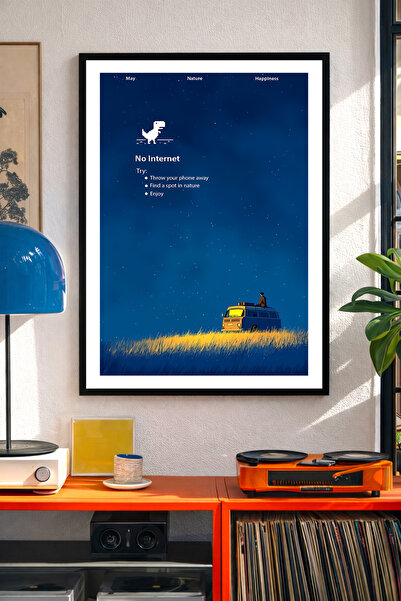 Koi Art Design Siyah Çerçeveli Tek Parça Modern Karışık Troll Temalı Yüksek K...