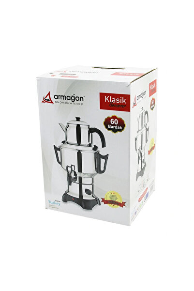 shopwave KLASİK ÇAY SETİ=DEMLİK - SU KAZANI ELEKTRİKLİ SEMAVER 60 BARDAK 6LT ...
