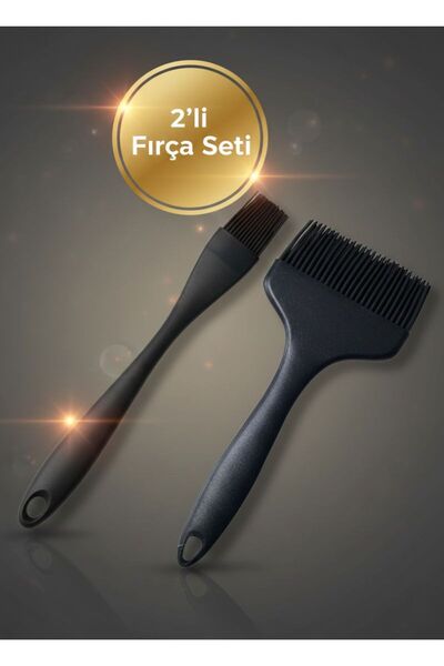 TARIK HOME مجموعة من فرشتين من السيليكون - لون أسود واسع وضيق - سهل التنظيف، ...