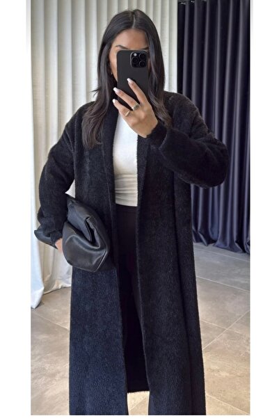 LUMİ Cardigan lung din tricotaj moale, texturat, supradimensionat pentru feme...