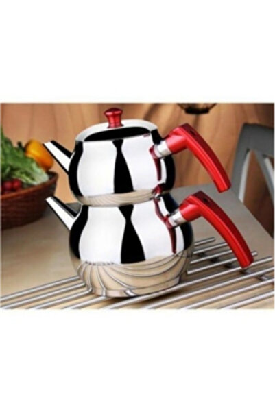 shopwave Mini 2Lt Small Size Spherical Steel Teapot Set - Top: 0.75Lt - Botto...