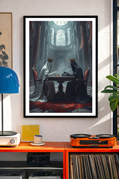 Koi Art Design Μοντέρνος πίνακας ζωγραφικής με μαύρο πλαίσιο, μονοκόμματος, μ...