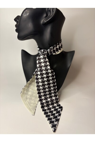 BHR AKSESUAR Patterned Thin Scarf, Ribbon (6X85 cm)