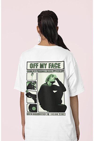 SEVBANO تي شيرت جاستن بيبر أوف ماي فيس مطبوع للجنسين قصة فضفاضة للمغني