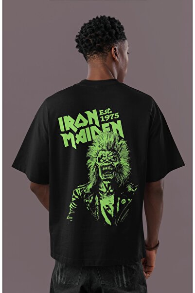 SEVBANO Design Iron Maiden Rock Metal Back Printed Unisex Oversized Music Ban...