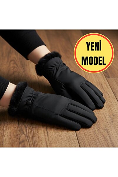 Özyıldırım Çarşı Pazar Women's Gloves+Sheepskin Inside+Polyester Outside+Cash...