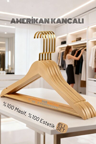 Transformacion LasVegas Дерев'яні вішалки для одягу - набір з 6 штук, розкішн...