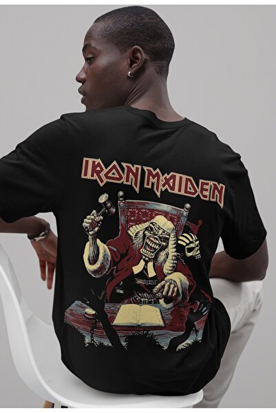 SEVBANO Iron Maiden Rock Metal Back Printed Unisex Oversized Music Band T-Shirt