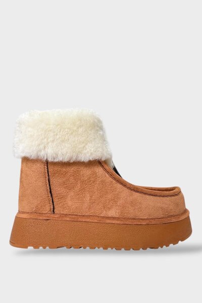 Liger Fur Lined Front Zipper Thick Sole Women's Boots Taba