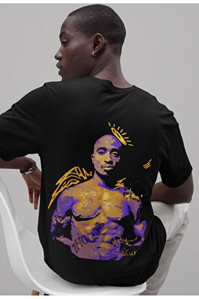 SEVBANO تي شيرت توباك رابر ريتورن مطبوع للجنسين قصة فضفاضة تي شيرت 2Pac للمغني