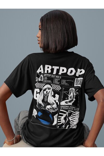 SEVBANO Μπλουζάκι Artpop Lady Gaga με στάμπα στην πλάτη, Unisex Oversize Sing...